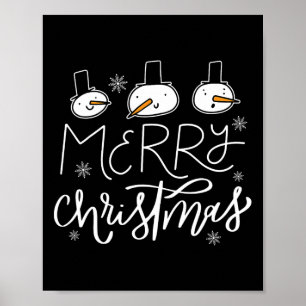 Merry Christmas Family Snowman Christmas Men Xmas  Poster
