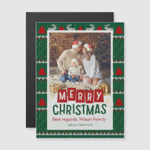 Merry Christmas family Thin Magnetic Card