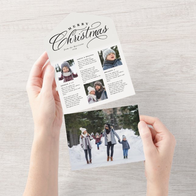 Merry Christmas family update unique holiday card (Tearaway)