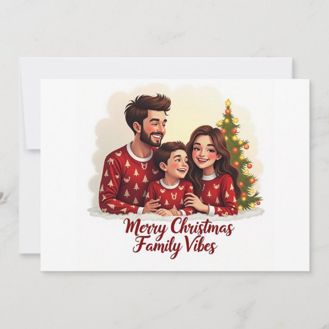 Merry Christmas Family Vibes Invitation  (Front)