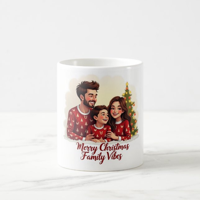 Merry Christmas Family Vibes Mug – Cozy Holiday  (Center)