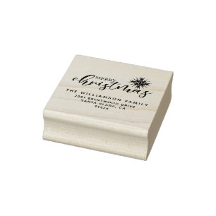 Merry Christmas Family Wood Art Stamp