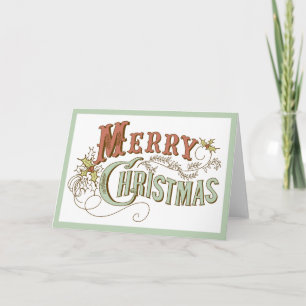 Merry Christmas Fancy Text Design Holiday Card