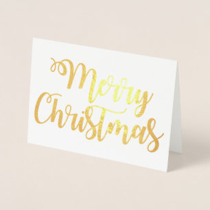 Merry Christmas Fancy Typography Script Foil Card