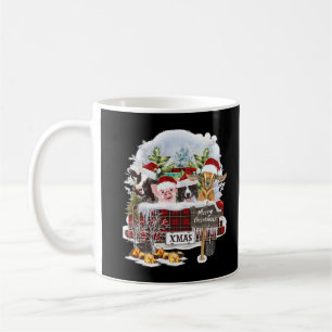 Merry Christmas Farm Animal Red Plaid Xmas Truck C Coffee Mug