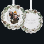 Merry Christmas Farmhouse Greenery Photo Wreath Tree Decoration Card<br><div class="desc">Greet your family and friends with this charming Merry Christmas Farmhouse Greenery Photo Wreath Ornament Card! You can you as gift tag as well as a christmas card ornament for your loved ones christmas tree. Our unique card will be sure to bring warm holiday cheer. This festive design features winter...</div>