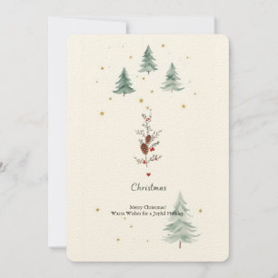 Merry Christmas Farmhouse Winter Holiday Card. Invitation