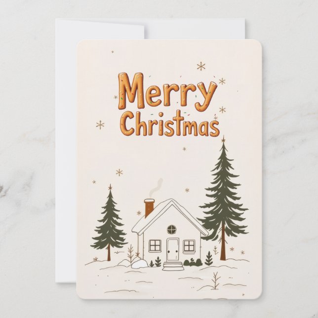 Merry Christmas Farmhouse Winter Holiday Card. Invitation (Front)