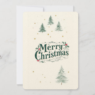 Merry Christmas Farmhouse Winter Holiday Card. Invitation