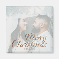 Merry Christmas Faux Gold Custom Photo & Name