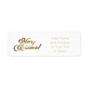 Merry Christmas Faux Gold Foil Typography Chic