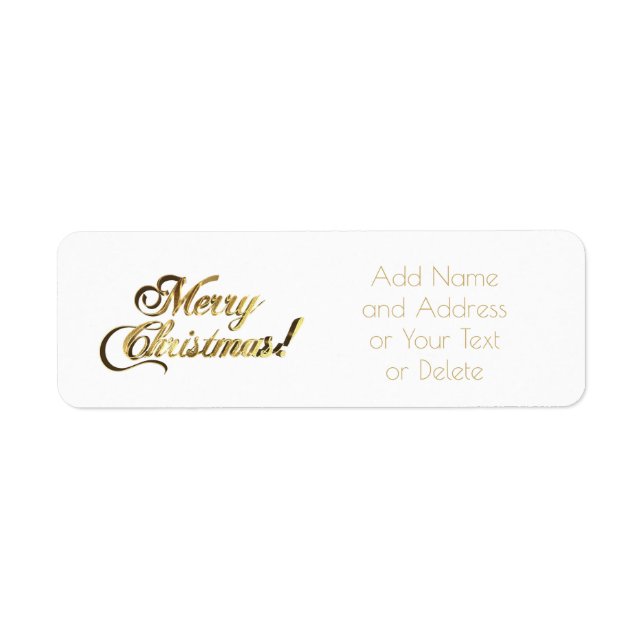 Merry Christmas Faux Gold Foil Typography Chic (Front)