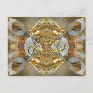 Merry Christmas Faux Gold Script Elegant Chic Postcard