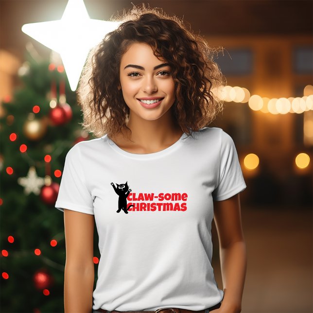 Merry Christmas Feline Moms  funny red T-Shirt (Creator Uploaded)
