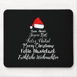 Merry Christmas Feliz Navidad Feliz Natal Language Mouse Mat
