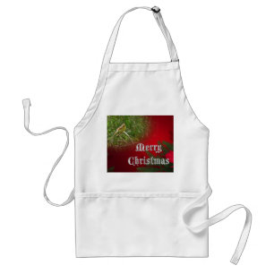 Merry Christmas Female Cardinal Songbird Standard Apron