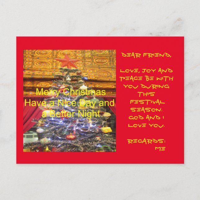 Merry Christmas Festival Season Cards (Front)