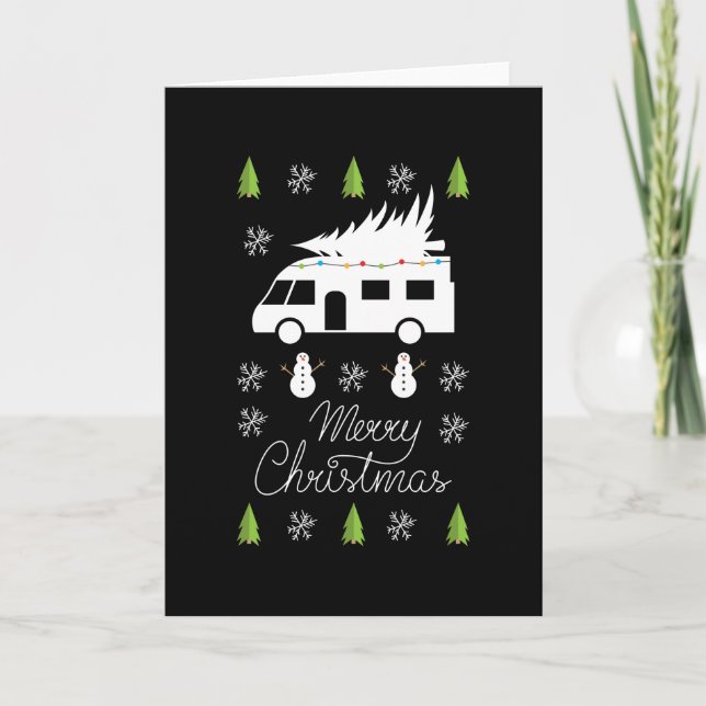 Merry Christmas festive Camper Motorhome Gift Card (Front)