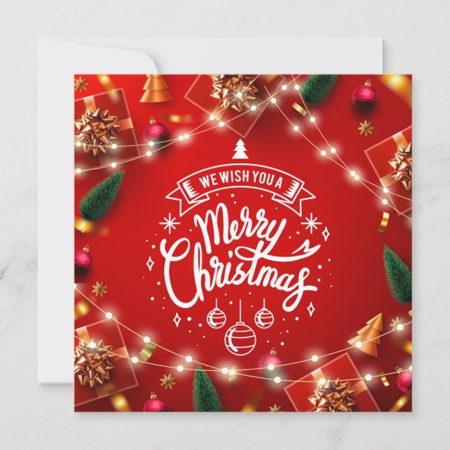 Merry Christmas Festive Christmas Decorations  Holiday Card (Front)