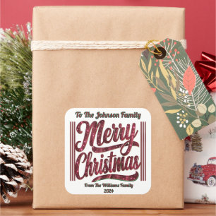 Merry Christmas Festive Design Square Sticker