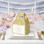 Merry Christmas Festive Foliage Gold Vintage Deco Favour Box<br><div class="desc">'Merry Christmas' Festive Foliage Frame, Decorative Flourishes, Vintage Classic Gold And White, Elegant And Classy Art Deco Holiday Party Favour Box. The base background can be changed to any colour of your choice. Designed / original artwork by fat*fa*tin. Easy to personalise with your own text message, name, photo, or image....</div>