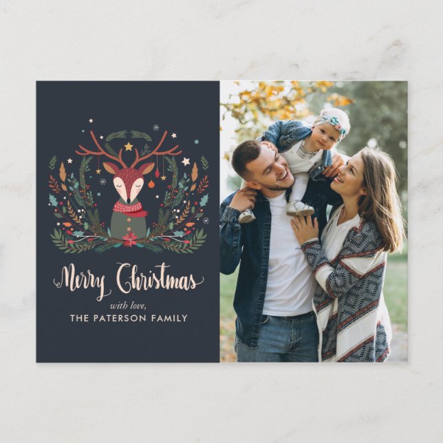 "Merry Christmas" Festive Holiday Deer Christmas (Front)