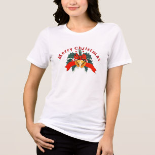 Merry Christmas, Festive Holiday Design, Tri-Blend Shirt