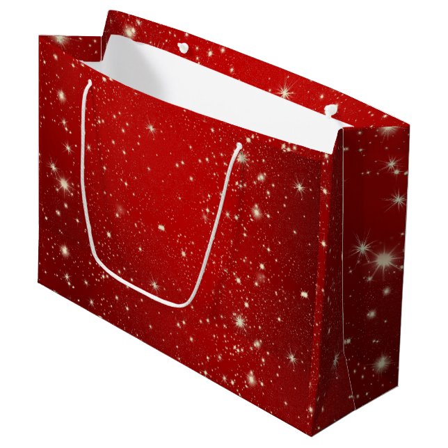 Merry Christmas Festive Holiday Gift Design Large Gift Bag (Front Angled)