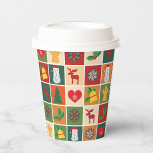 Merry Christmas Festive Holiday Gift Design Paper Cups