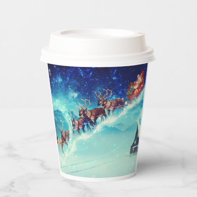 Merry Christmas Festive Holiday Gift Design Paper Cups (Front)