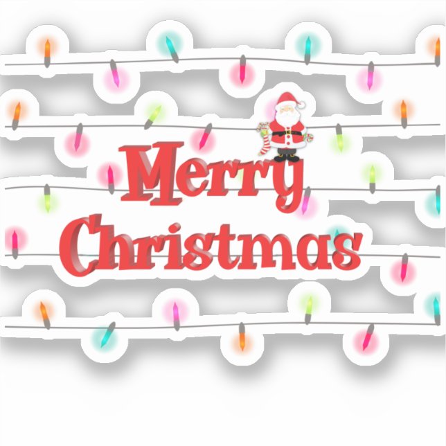 Merry Christmas Festive Holiday Lights with Santa  (Front)