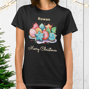 Merry Christmas Festive Iced Cookies Personalised T-Shirt