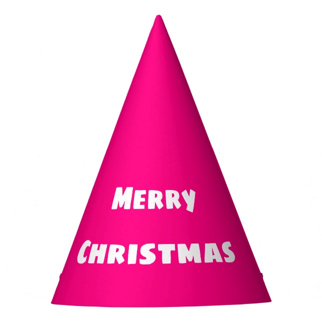 Merry Christmas Festive Love, Warmth Deep Pink  Party Hat (Front)