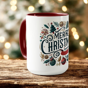 Merry Christmas Festive Ornamental Family Mug