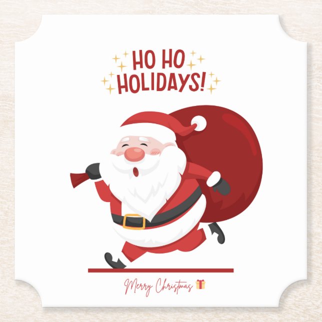 Merry Christmas – Festive Paper Coaster Design (Front)
