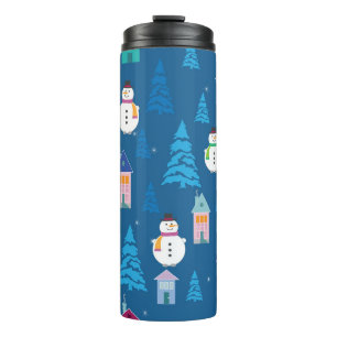 Merry Christmas Festive Pattern Design Thermal Tumbler