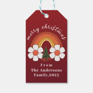 Merry Christmas festive Rainbow Personalised Gift Tags