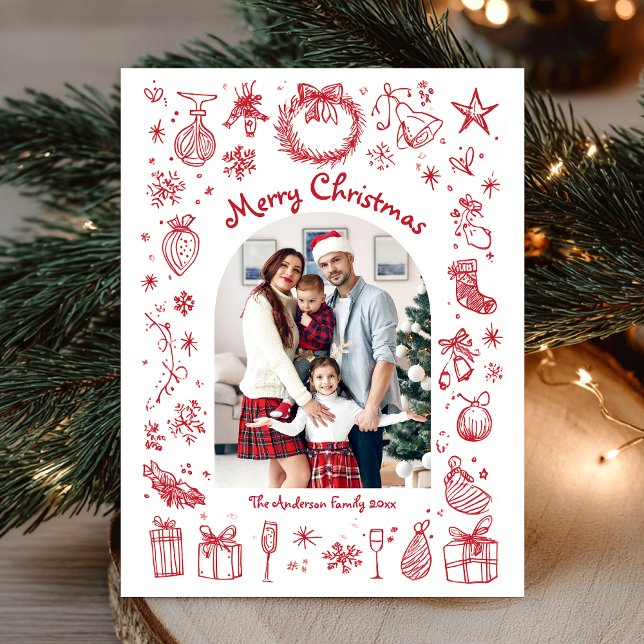 Merry Christmas Festive Red Holiday Postcard (Creator Uploaded)