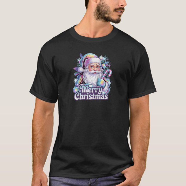 Merry Christmas Festive Santa Claus Joy Raglan Bas T-Shirt (Front)