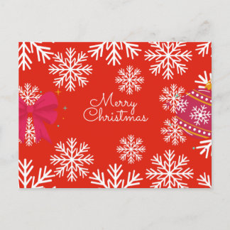Merry Christmas Festive Snowflakes and Ornaments  Postcard