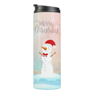 Merry Christmas Festive Snowman Thermal Tumbler