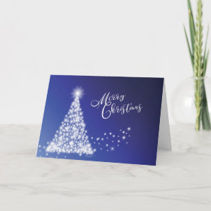 Merry Christmas Festive Starry Tree Holiday Card