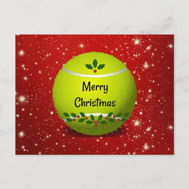 Merry Christmas, festive tennis holiday design Postcard (Front)