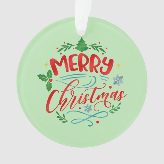Merry Christmas Festive Tree Ornament (Front)