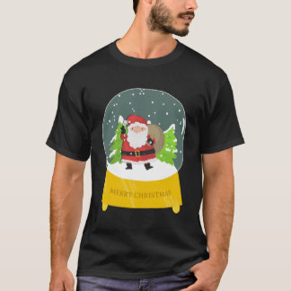 Merry Christmas Festive Vibes T-Shirt with Santa