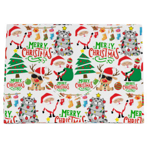 Merry Christmas Festivity Large Gift Bag