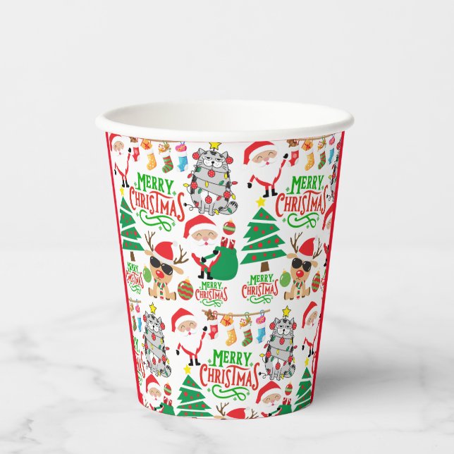 Merry Christmas Festivity Paper Cups (Front)