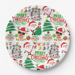 Merry Christmas Festivity Paper Plate