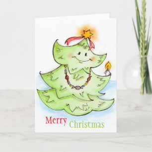 Merry Christmas Fir-Tree Holiday Card