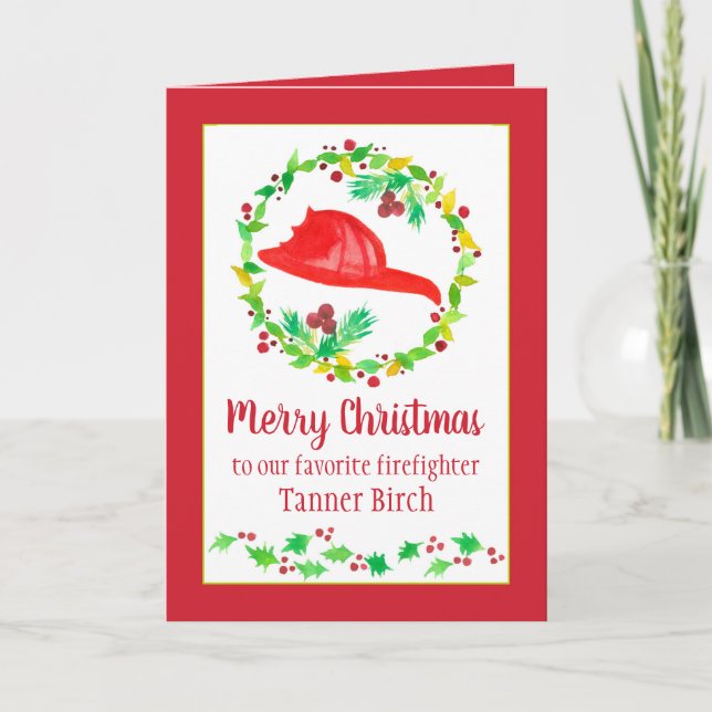 Merry Christmas Firefighter Custom Name Holiday  (Front)